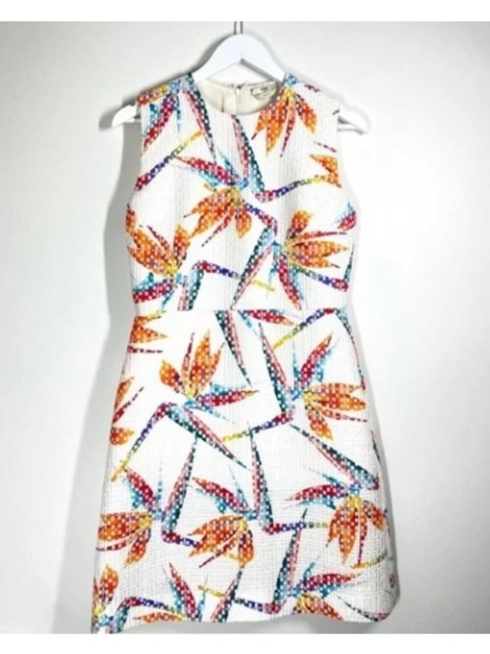 Fendi Bird Print Shift Dress IT36 XS Silk Lined Sleeveless Italy Resort Rare - Picture 3 of 9